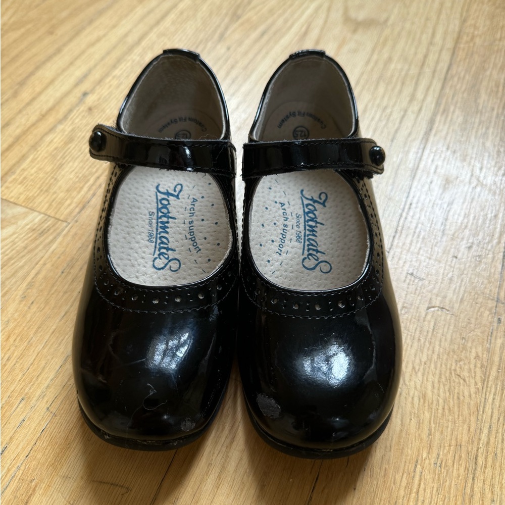 Footmates Black, regular width, girls dress shoe- size 12.5